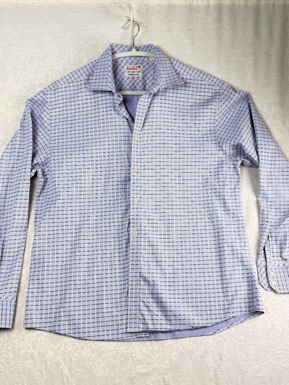 Ted Baker Endurance Men's Long Sleeve Shirt Blue Plaid Check Size 38